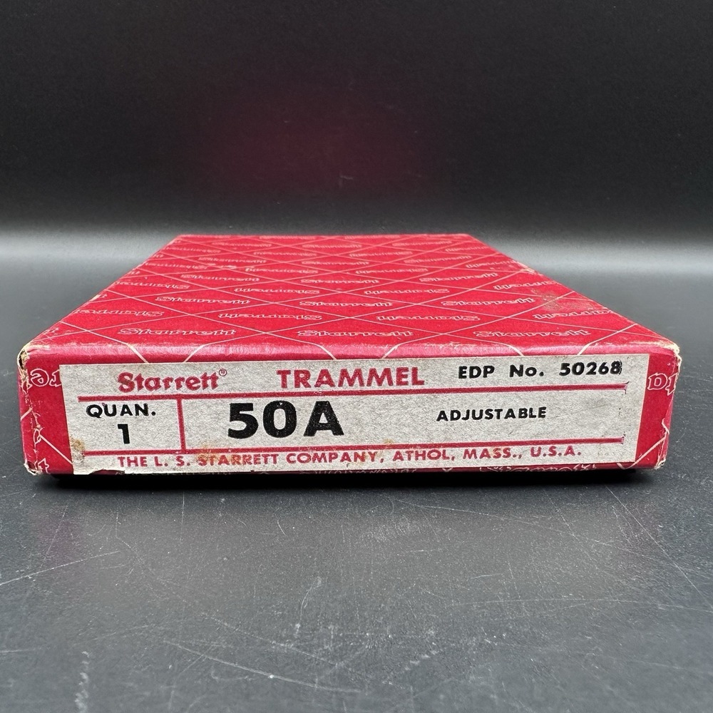 Starrett No. 50A Adjustable Trammel Machinist Layout Tool w/ Original Box USA